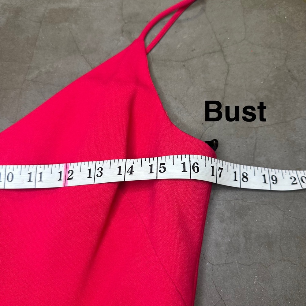 Black Halo Women’s Vibrant Pink Cocktail Tiered Ruffle Midi Dress Sz 10 - Picture 7 of 13